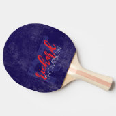 Cooles Player Monogramm (Name + Initialen) auf bla Tischtennis Schläger (Seitenansicht)