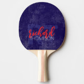Cooles Player Monogramm (Name + Initialen) auf bla Tischtennis Schläger (Vorderseite)