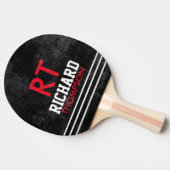 Cooles Player Monogramm (Name + Initialen) schwarz Tischtennis Schläger (Seitenansicht)