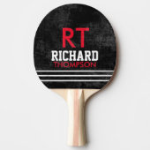 Cooles Player Monogramm (Name + Initialen) schwarz Tischtennis Schläger (Vorderseite)