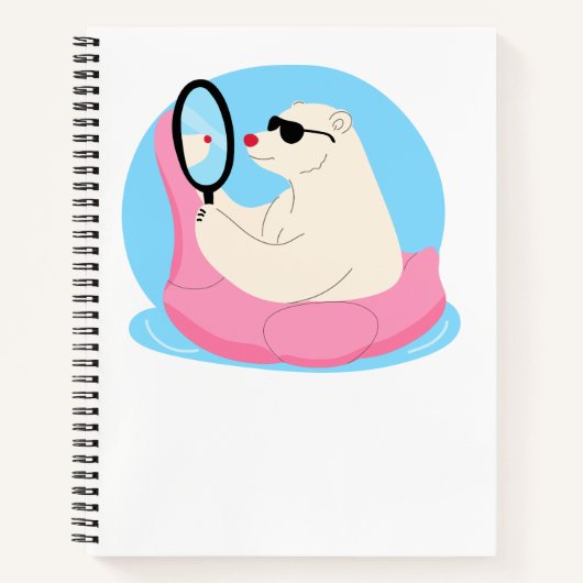 Cooles Polar Bear Summer Notebook Notizblock (Vorderseite)
