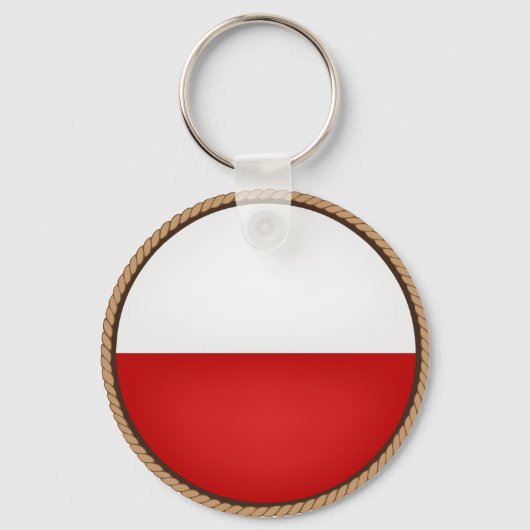 Cooles polnisches Flaggen-Siegel Schlüsselanhänger (Vorderseite)