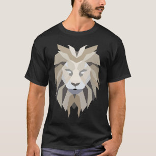 Cooles polygonales Löwe-Porträt T-Shirt