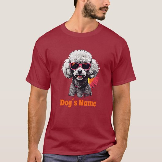 Cooles Poodle mit Sonnenbrille T-Shirt (Vorderseite)