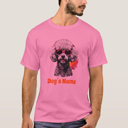 Cooles Poodle mit Sonnenbrille T-Shirt (Vorderseite)