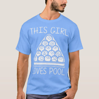 Cooles Pool Design für Girls Women Pool Player Bil T-Shirt