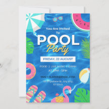 Cooles Pool-Party | Einladung zum Geburtstag