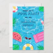 Cooles Pool-Party | Einladung zum Geburtstag (Vorderseite)