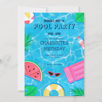 Cooles Pool-Party | Einladung zum Geburtstag