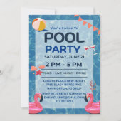 Cooles Pool-Party | Einladung zum Geburtstag (Vorderseite)