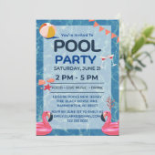 Cooles Pool-Party | Einladung zum Geburtstag (Stehend Vorderseite)