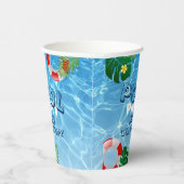 Cooles Pool-Party | Einladung zum Geburtstag Pappbecher (Rechts)