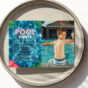 Cooles Pool-Party   Foto zum Geburtstag Einladung