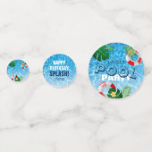 Cooles "Pool Party" Geburtstagsschlager! Konfetti (Rückseiten)