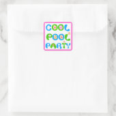 Cooles Pool-Party Quadratischer Aufkleber (Tasche)