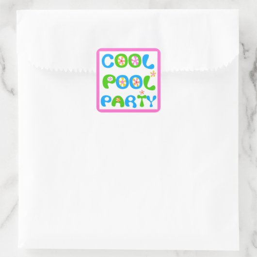 Cooles Pool-Party Quadratischer Aufkleber (Tasche)