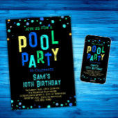 Cooles Pool Party Sommerschwimmen Geburtstagsparty Einladung