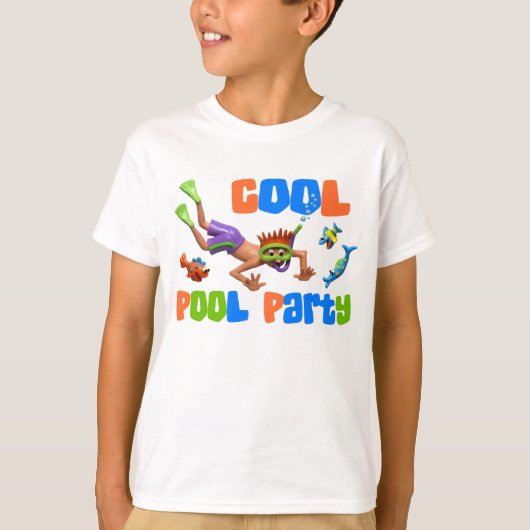 Cooles Pool-Party T-Shirt (Vorderseite)