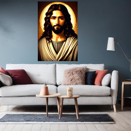 Cooles Portrait Jesu Christi | AI Art Poster