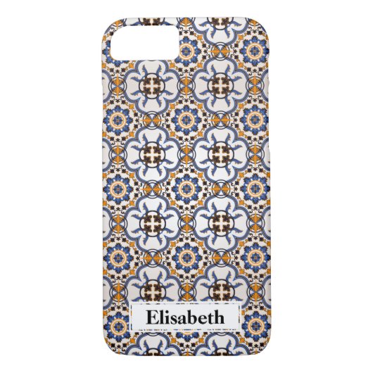 Cooles Portugiesisches Azulejo Blau personalisiert Case-Mate iPhone Hülle (Rückseite)