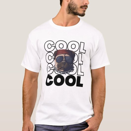 Cooles Pug-Hund Grafik T-Shirt (Vorderseite)