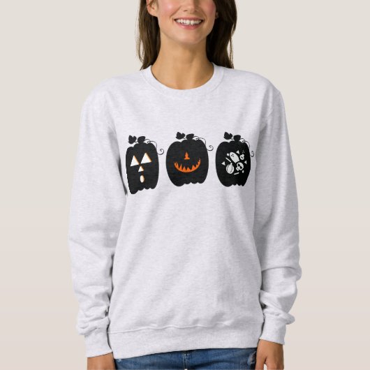Cooles Pumpkin Design Retro Halloween Sweatshirt (Vorderseite)