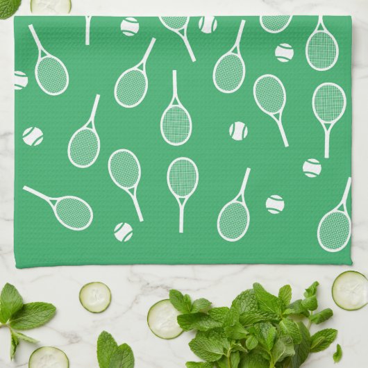 Cooles Racing Racquets Muster Grün Geschirrtuch (Gefaltet)