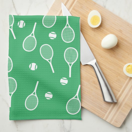 Cooles Racing Racquets Muster Grün Geschirrtuch (Viertel Falte)
