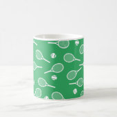 Cooles Racing Racquets Muster Grün Kaffeetasse (Mittel)
