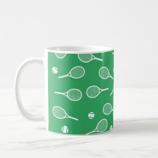 Cooles Racing Racquets Muster Grün Kaffeetasse (Links)