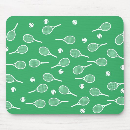 Cooles Racing Racquets Muster Grün Mousepad (Vorne)