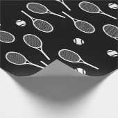 Cooles Racing Racquets Pattern Schwarz Geschenkpapier (Ecke)