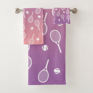 Cooles Racquets-Muster im Retro-Tennis Badhandtuch Set