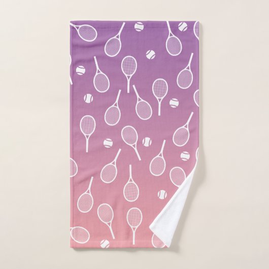 Cooles Racquets-Muster im Retro-Tennis Badhandtuch Set (Handtuch)