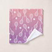 Cooles Racquets-Muster im Retro-Tennis Badhandtuch Set (Waschlappen)