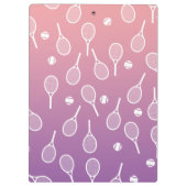 Cooles Racquets-Muster im Retro-Tennis Klemmbrett (Rückseite)