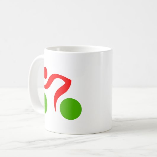 Cooles Radzeichen Kaffeetasse (Vorderseite Links)