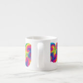 Cooles Rainbow-Gefärbte Krawatte-Muster Espressotasse (Rückseite)