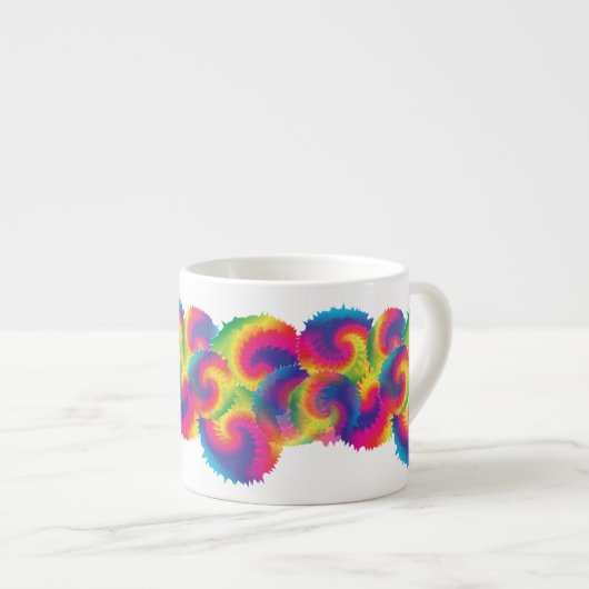 Cooles Rainbow-Gefärbte Krawatte-Muster Espressotasse (Vorderseite Rechts)
