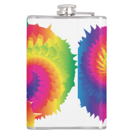 Cooles Rainbow-Gefärbte Krawatte-Muster Flachmann (Rückseite)