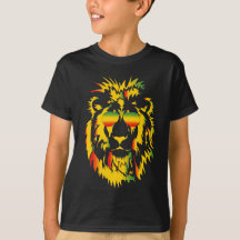 Cooles Rasta-Löwe Dunkle Kinder T-Shirts