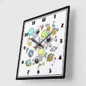 Cooles Raumfahrtmuster Quadratische Wanduhr (Winkel)