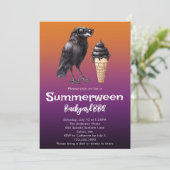 Cooles Raven Black Ice Creme Sommerliches Party Einladung (Stehend Vorderseite)