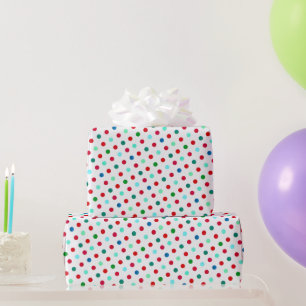 Cooles Red Blue Green und Aquamarines Polka Dot Mu Geschenkpapier