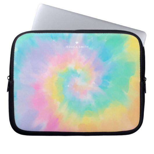 Cooles Regenbogen-Gefärbte Krawatte Muster Mit Mon Laptopschutzhülle (Vorderseite)