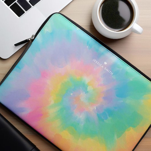 Cooles Regenbogen-Gefärbte Krawatte Muster Mit Mon Laptopschutzhülle