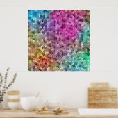 Cooles Regenbogenfarbmosaik Poster (Küche)
