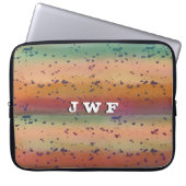 Cooles Regenbogenhautmuster mit Monogramm Laptopschutzhülle (Vorderseite)