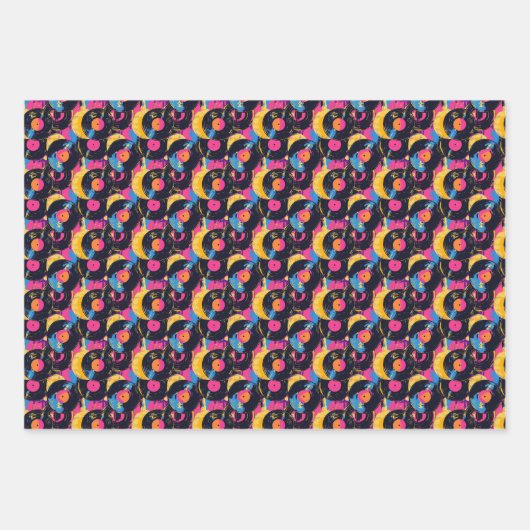 Cooles Rekordmuster Geschenkpapier Set (Vorderseite)