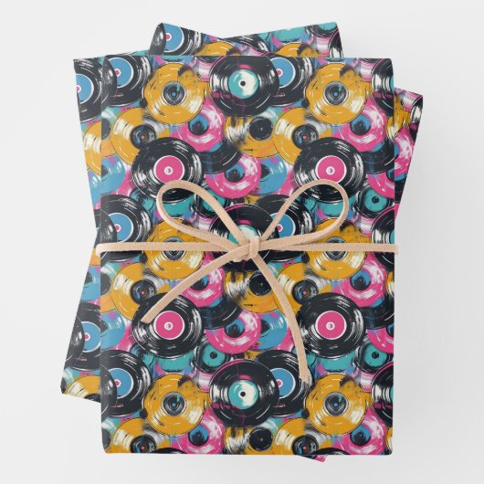 Cooles Rekordmuster Geschenkpapier Set (Beispiel)